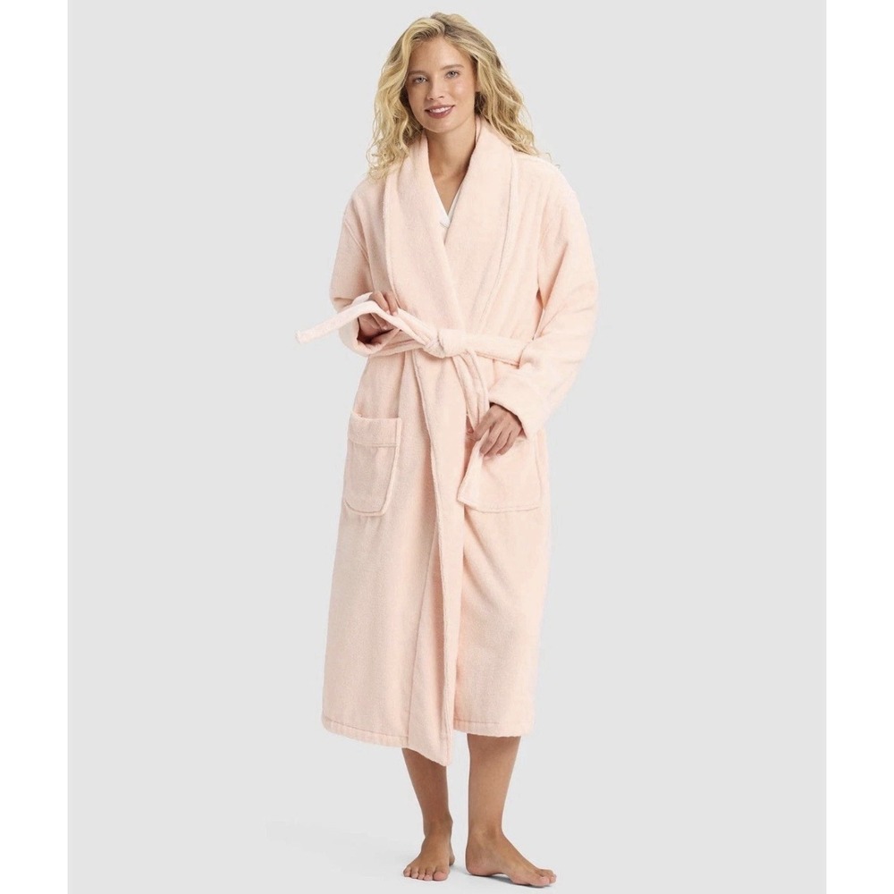 Cozy Earth Luxe Bath Robe Unisex XL Bamboo Cotton Pink Blossom